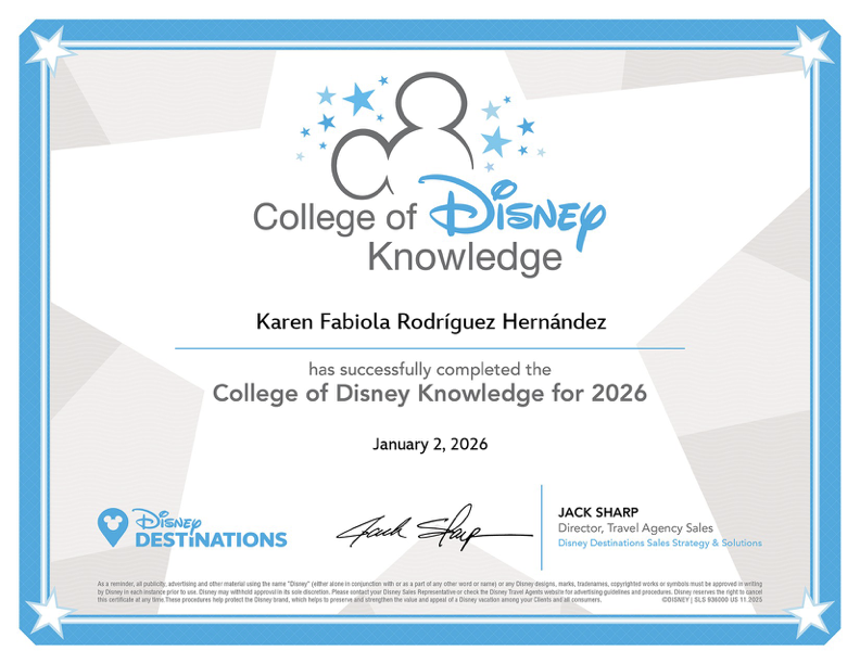 Certificado College of Disney Knowledge 2026
